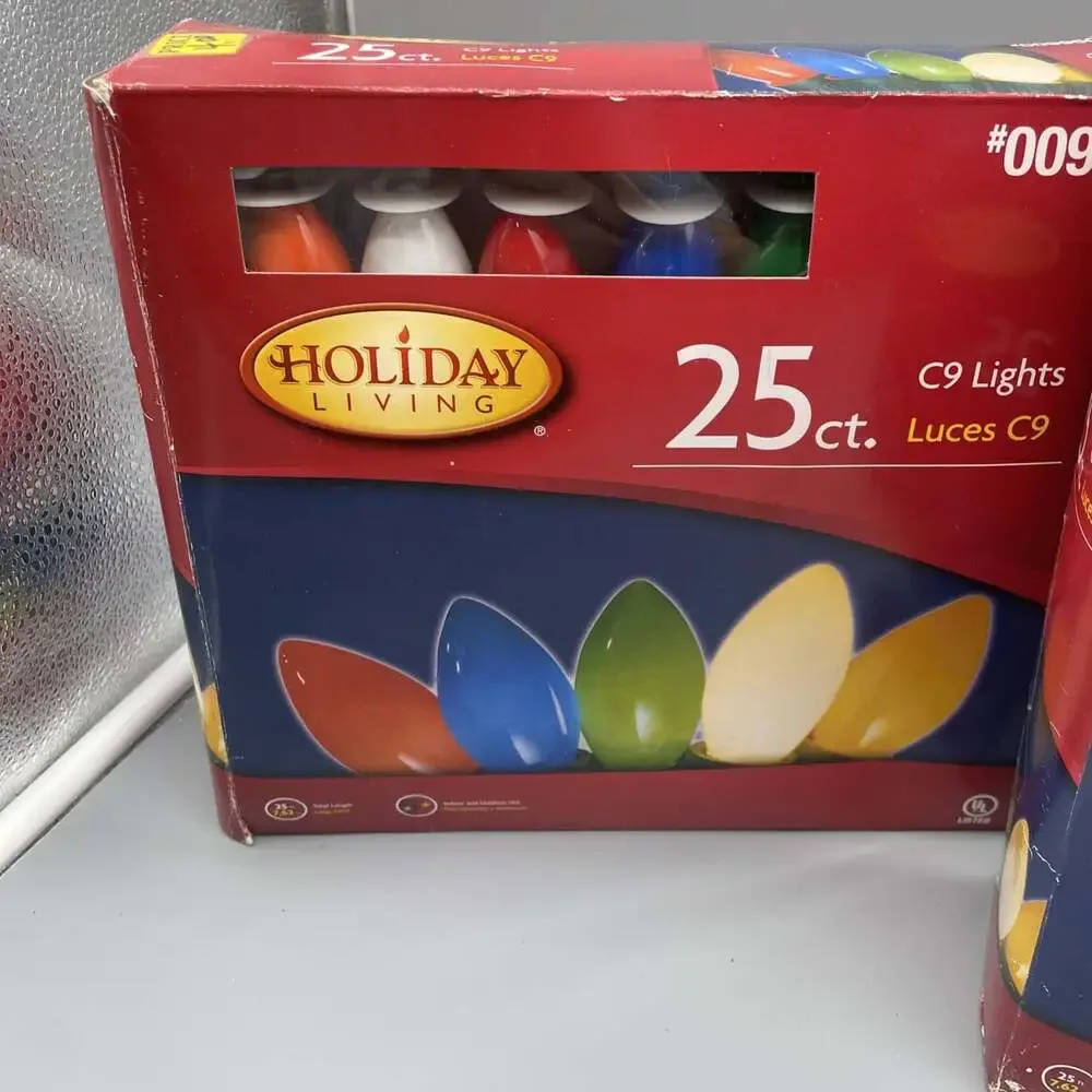 3 Sets Of Holiday Living 25 ct C9 Christmas Multi Indoor Outdoor Lights 25 Ft